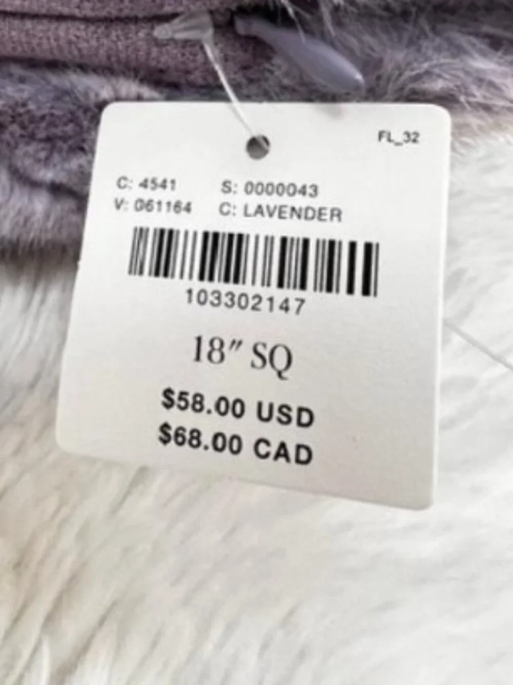 Anthropologie Faux Fur Cable-Knit  Sweater Pillow in Lavender 18” x 18” – NWT